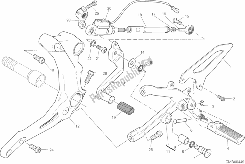 Toutes les pièces pour le Repose-pieds, Gauche du Ducati Superbike 1299S ABS USA 2017